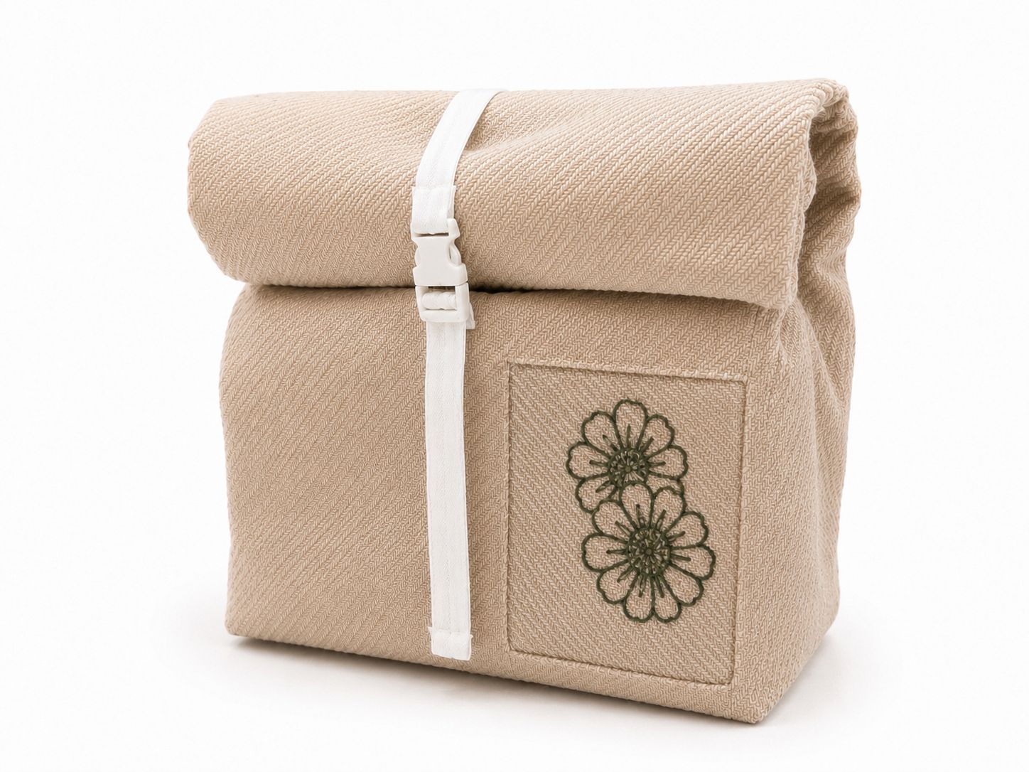Lunch Box Églantine avec broderie florale, vue de face